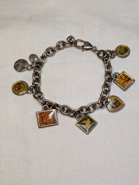 Brighton Peace Charm Bracelet Retired 7.5"